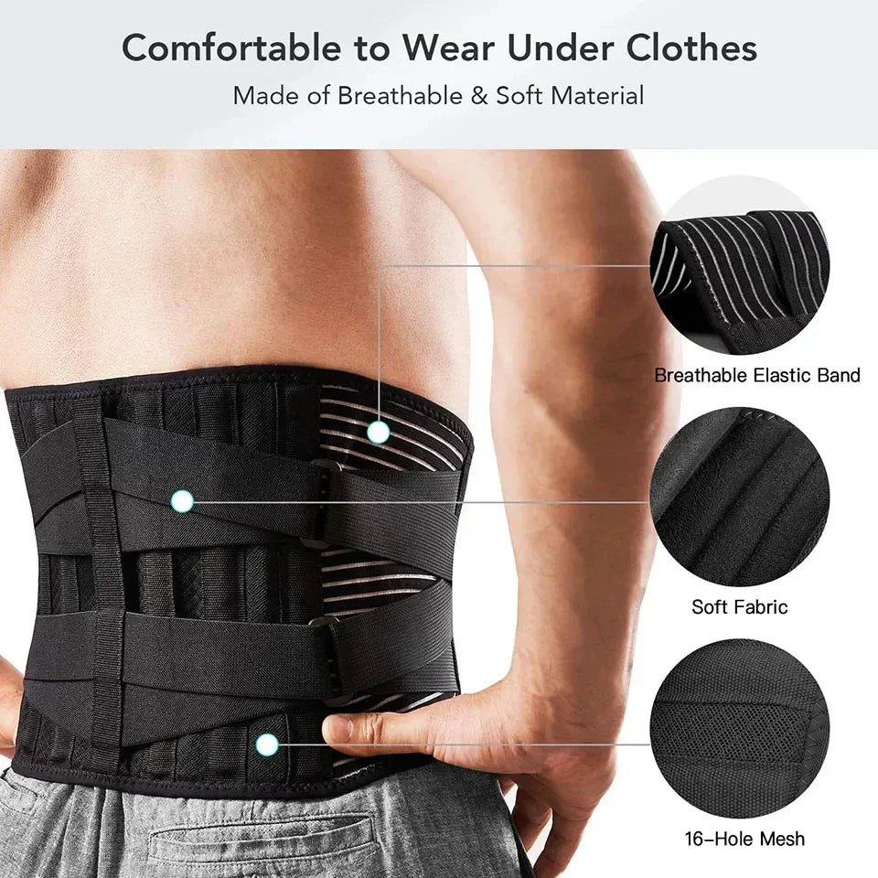 ComfiBack | All-Around Lumbar Support Belt with Flexible Reinforcement | Breathable Comfort for Pain Relief