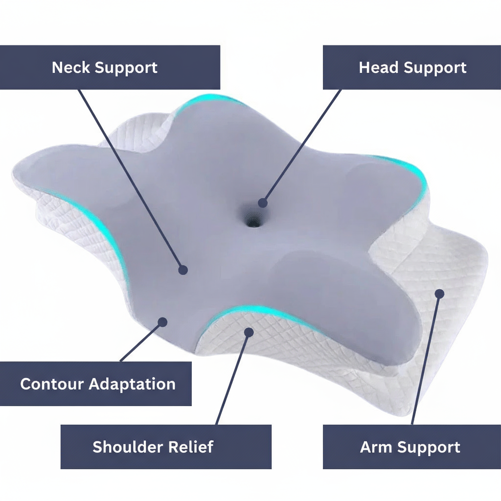 SleepWell Ergonomic Neck Pillow – Ultimate Cervical Support