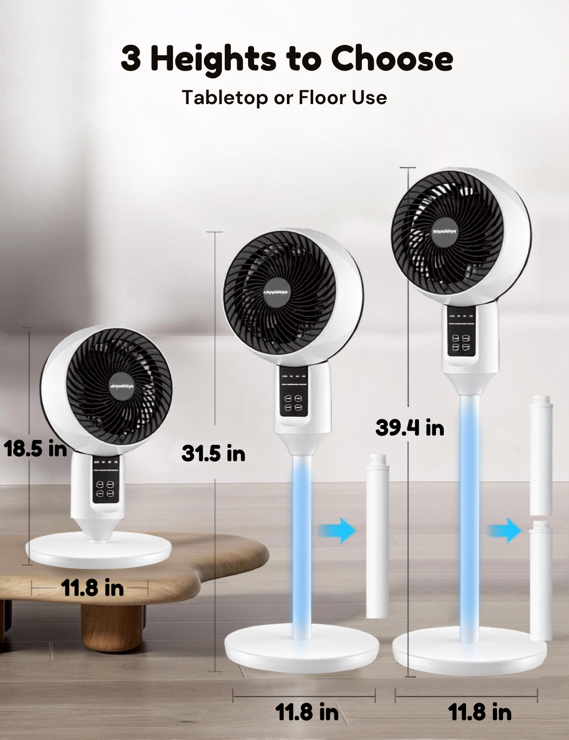 Adjustable Cooling Fan with Remote Control for Home & Office