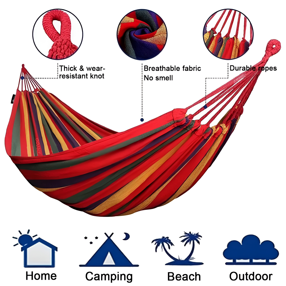 Portable Double Hammock with Easy Straps | Perfect for Outdoor Relaxation