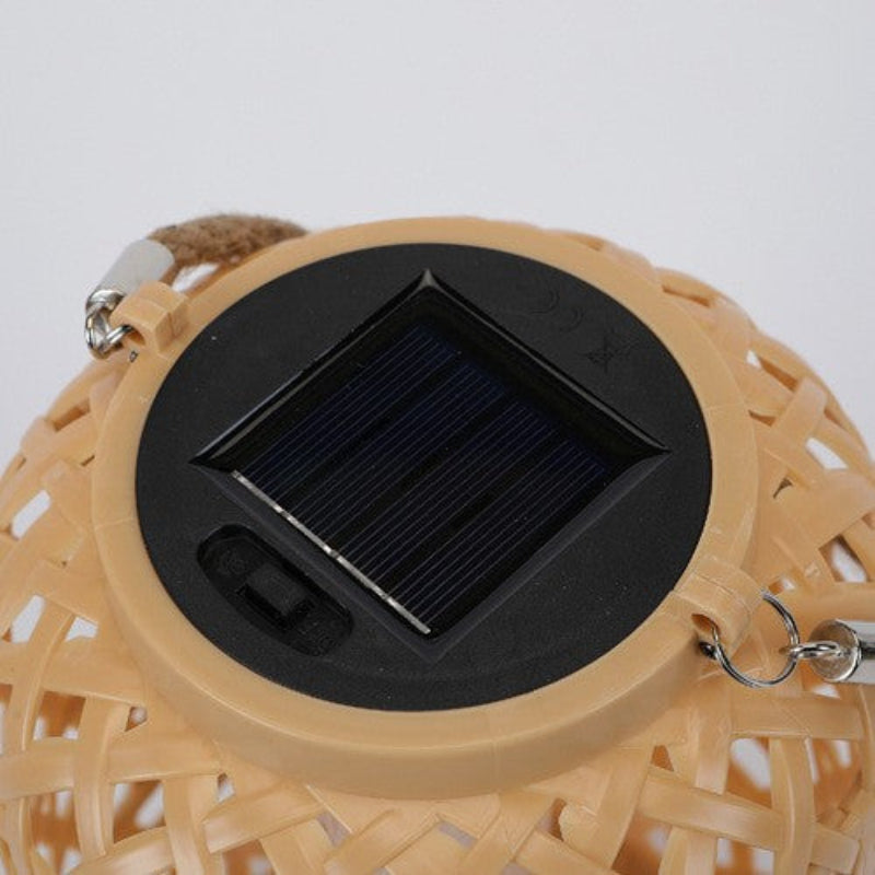 Stylish Solar Lantern with Woven Design for Outdoor Spaces