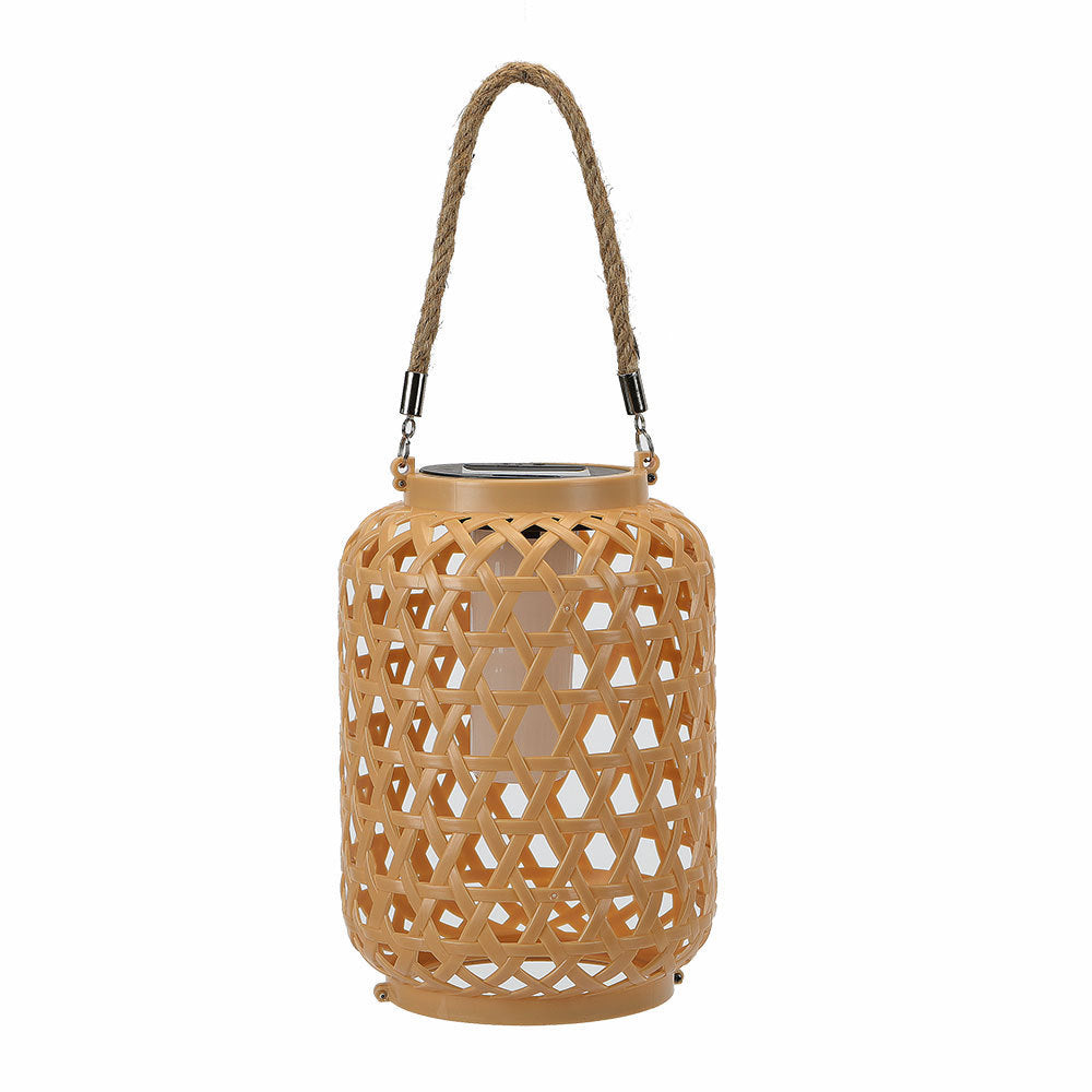Stylish Solar Lantern with Woven Design for Outdoor Spaces