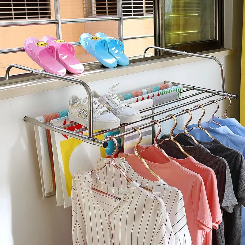 Compact Stainless Steel Adjustable Outdoor Clothes Drying Rack
