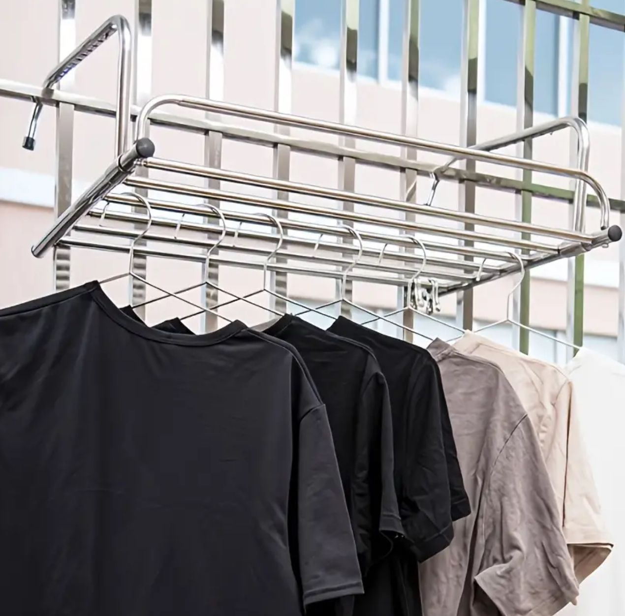 Compact Stainless Steel Adjustable Outdoor Clothes Drying Rack