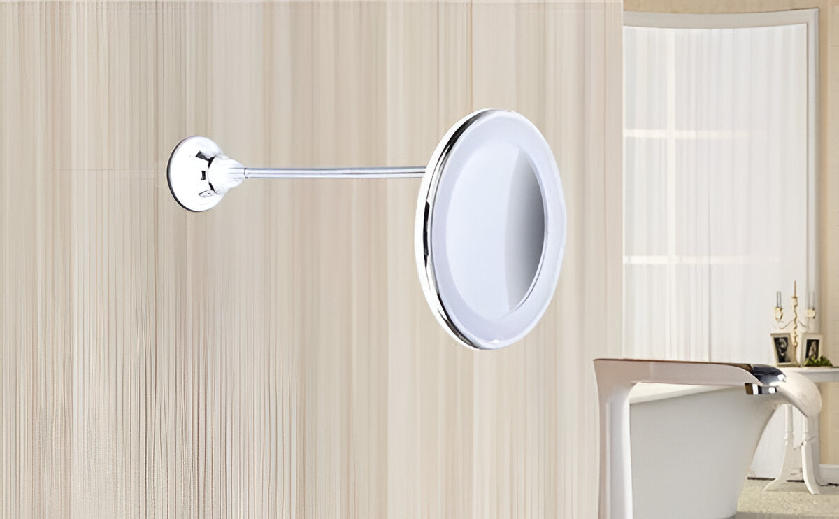 Portable 10X Suction Cup LED Mirror for Precision Grooming