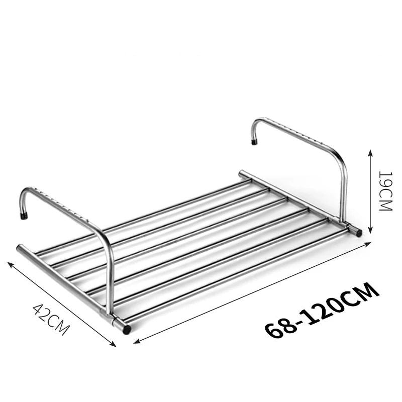 Compact Stainless Steel Adjustable Outdoor Clothes Drying Rack