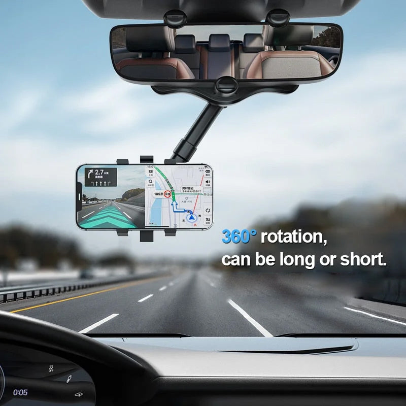 Versatile 360° Rotating Car Mirror Phone Mount