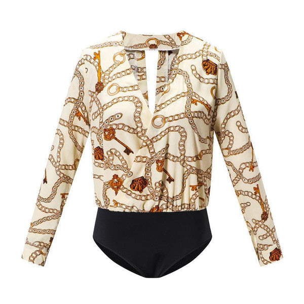 Chic Retro-Style Bodysuit for Effortless Elegance