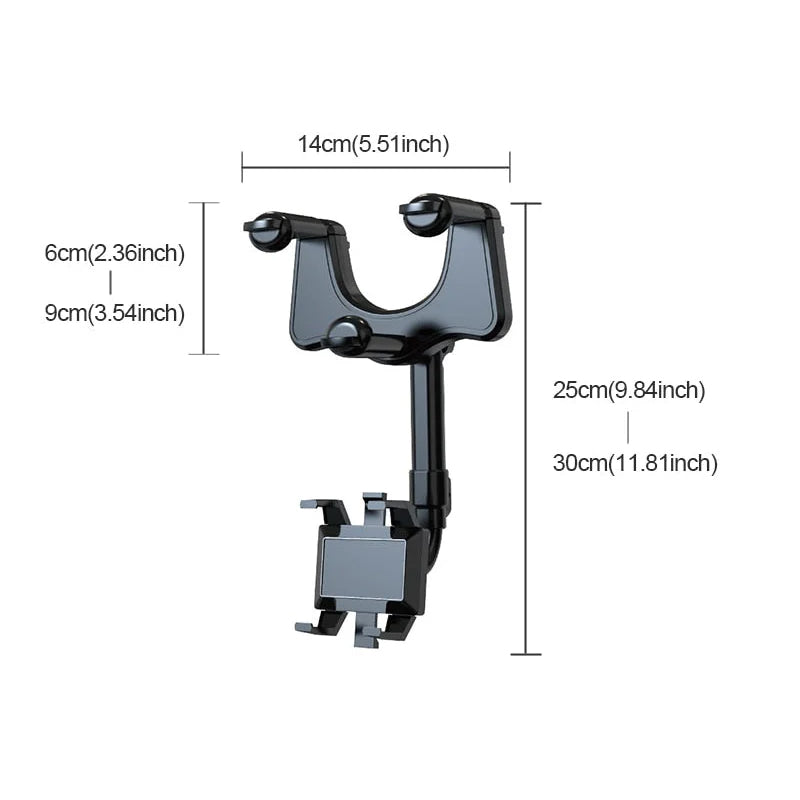 Versatile 360° Rotating Car Mirror Phone Mount
