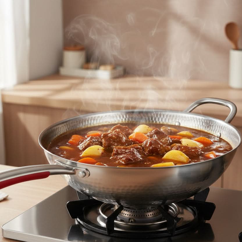 Chef's Haven - Curved-Base Wok for Induction and High-Heat Cooking