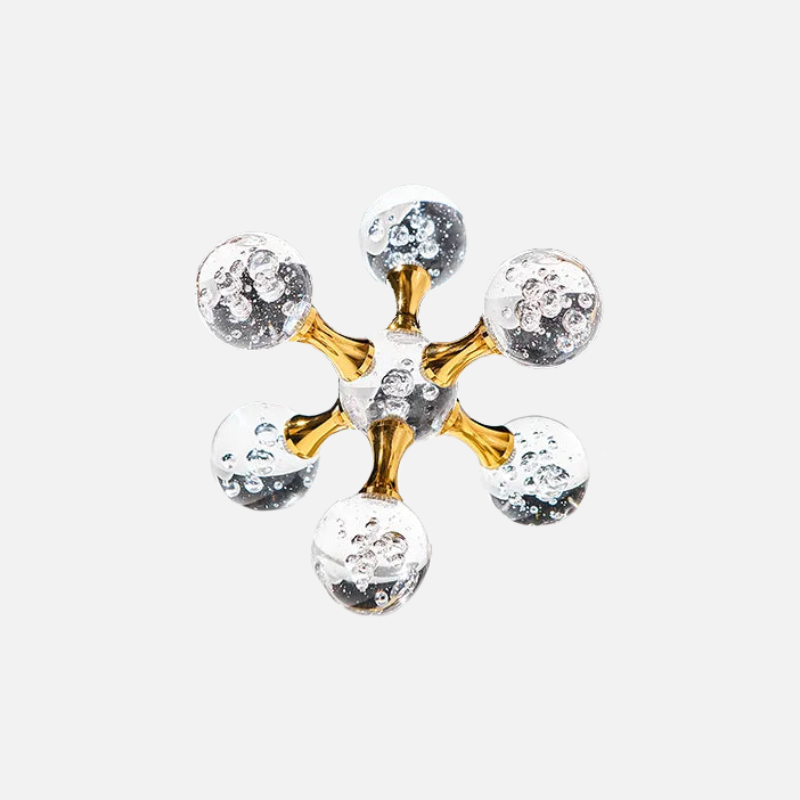 Elegant Star-Shaped Glass Paperweight with Gold Finish