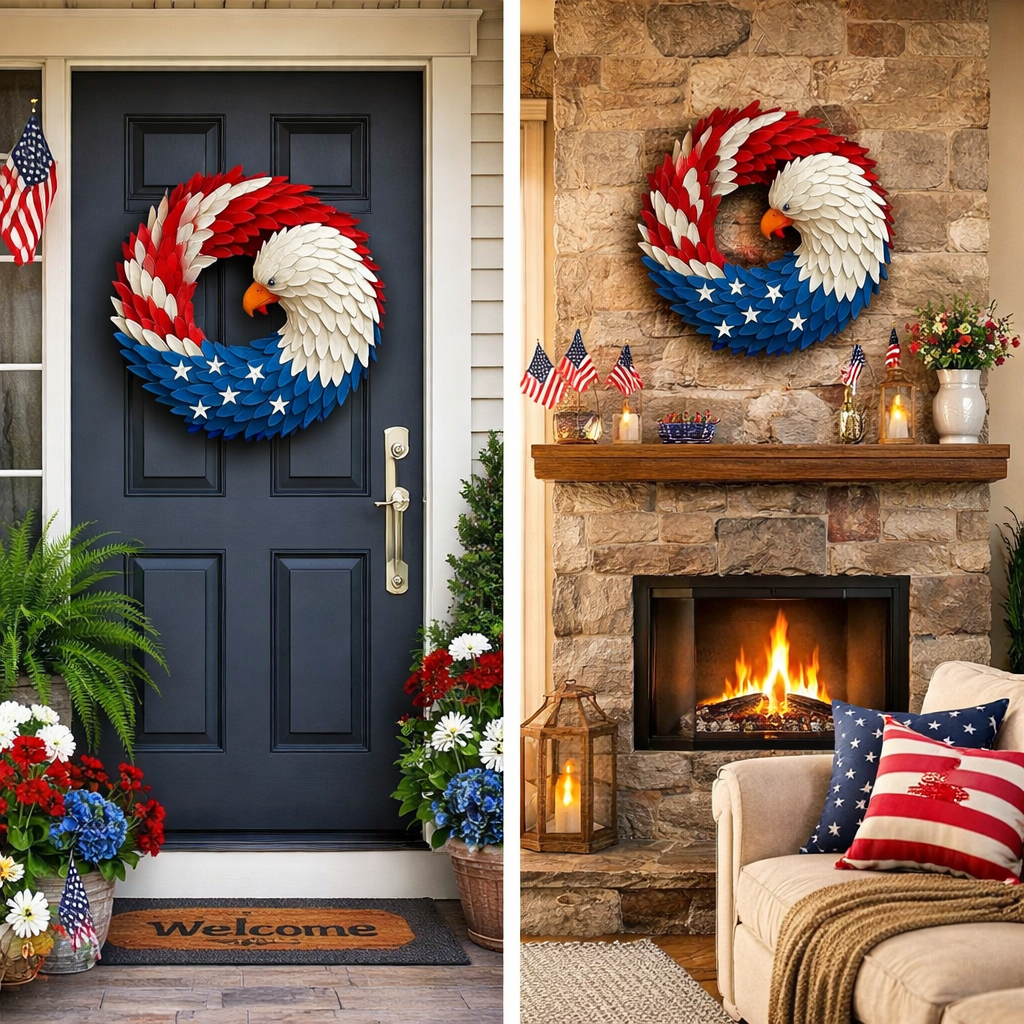 Majestic Freedom Wreath | Elegant Evergreen Home Decor