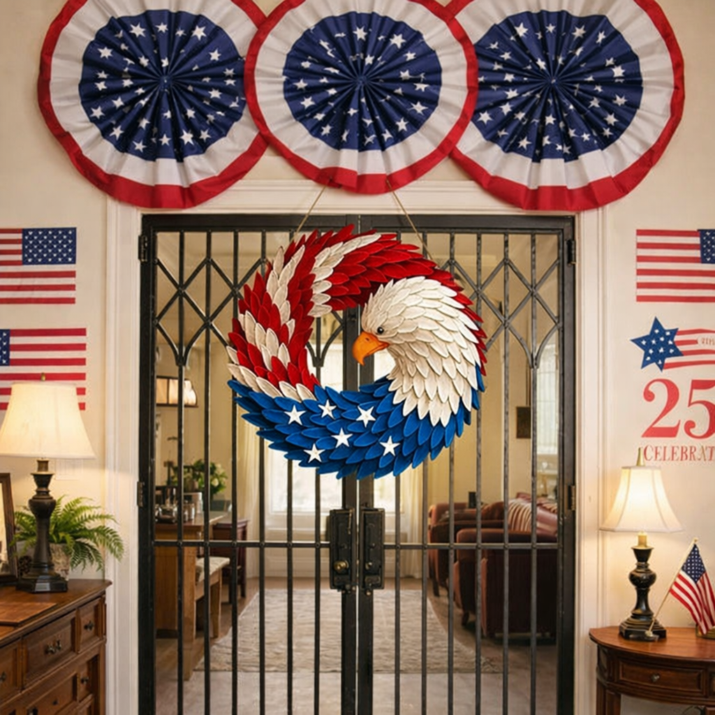 Majestic Freedom Wreath | Elegant Evergreen Home Decor