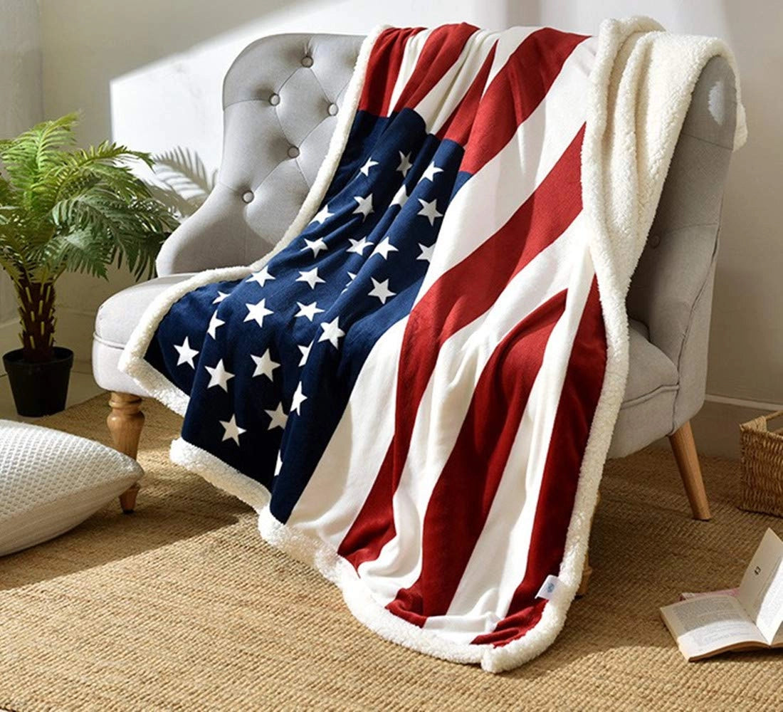 Stars & Stripes Fleece Throw | Plush Blanket for Warmth and Style