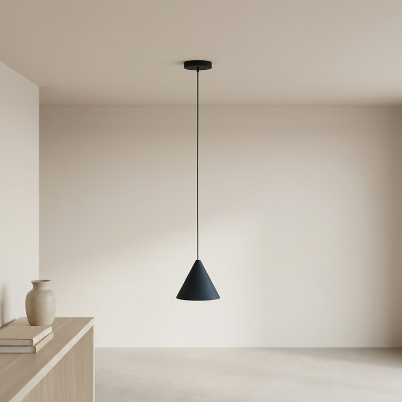 Elegant Black Metal Pendant Light with E27 Socket