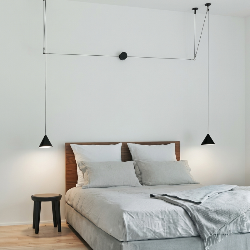 Elegant Black Metal Pendant Light with E27 Socket