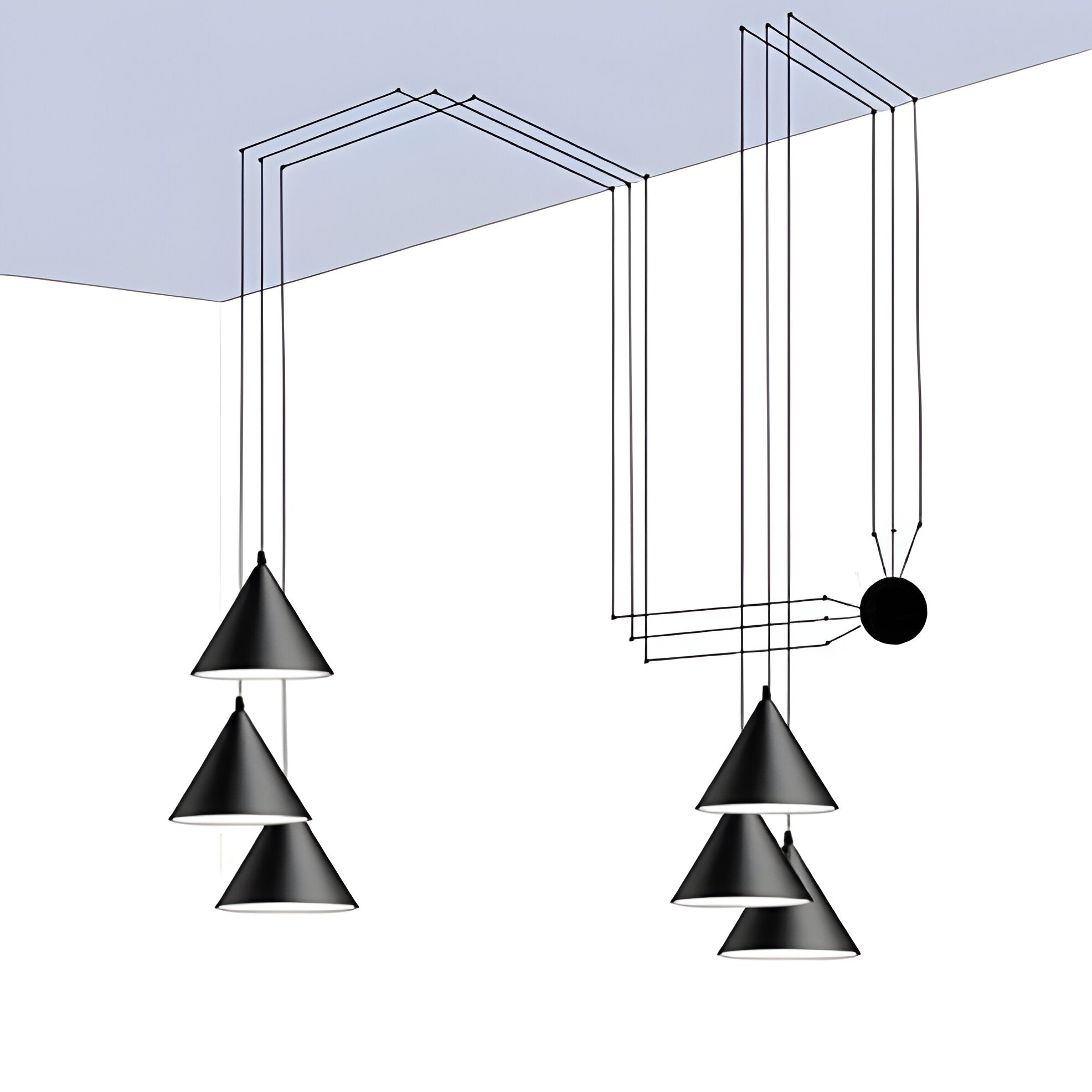 Elegant Black Metal Pendant Light with E27 Socket