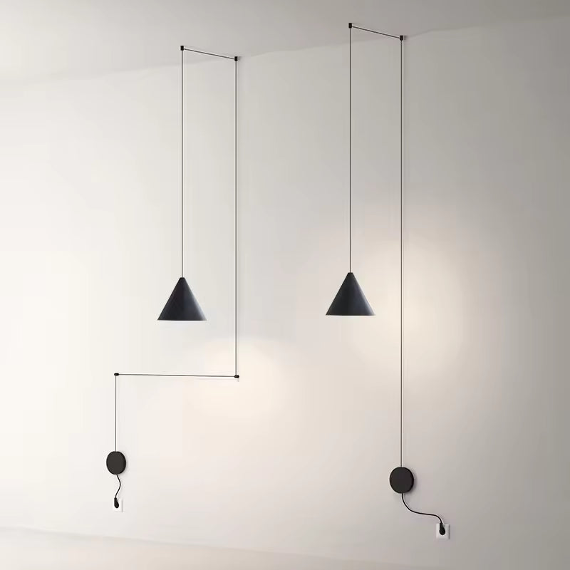 Elegant Black Metal Pendant Light with E27 Socket