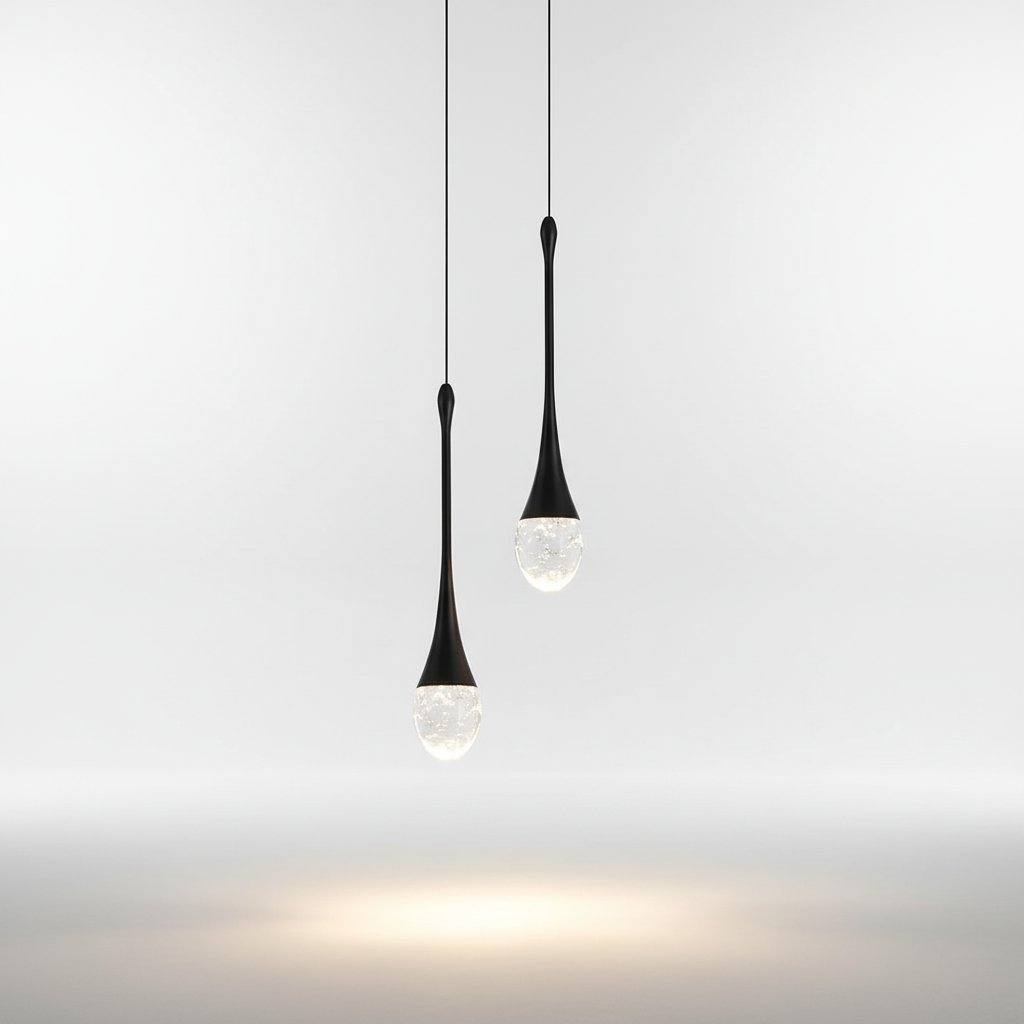 Glass Pendant Light in Drop Shape - Soft Glow Design