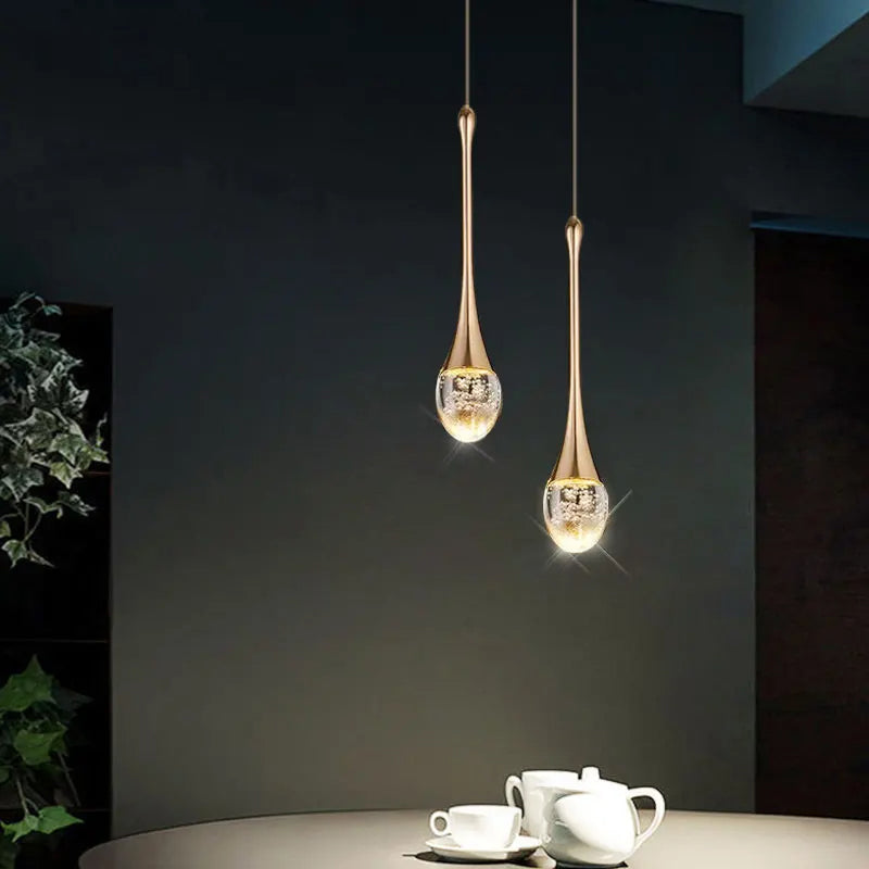 Glass Pendant Light in Drop Shape - Soft Glow Design