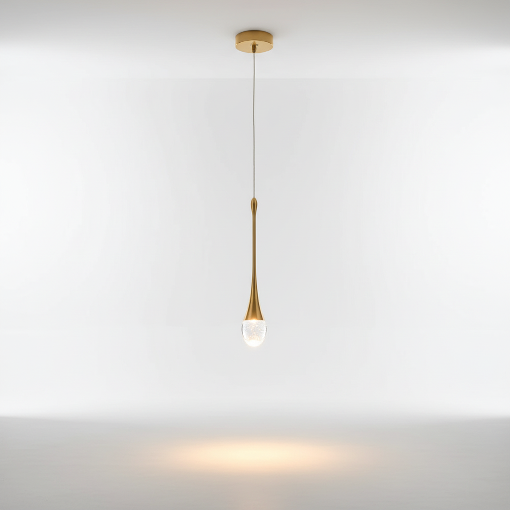 Glass Pendant Light in Drop Shape - Soft Glow Design