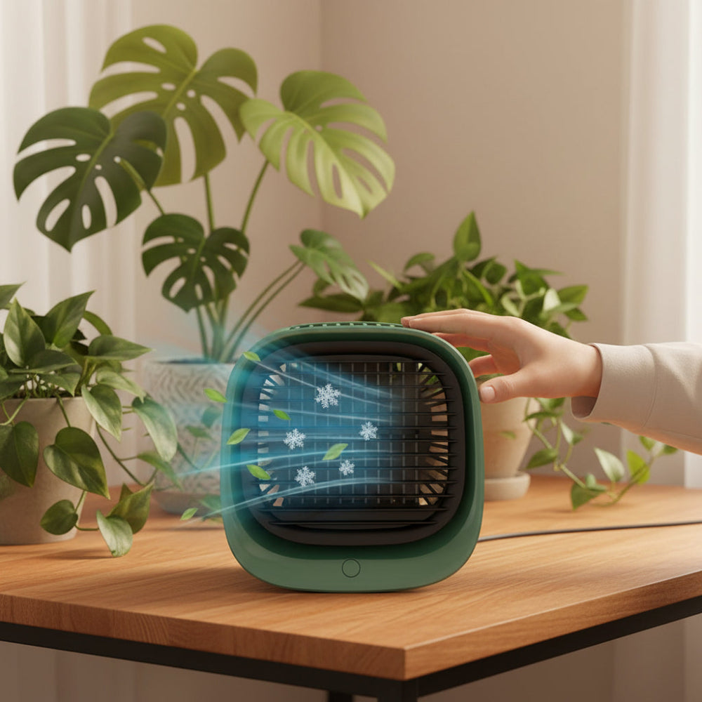 Compact Personal Air Chiller | Adjustable Mist Functionality