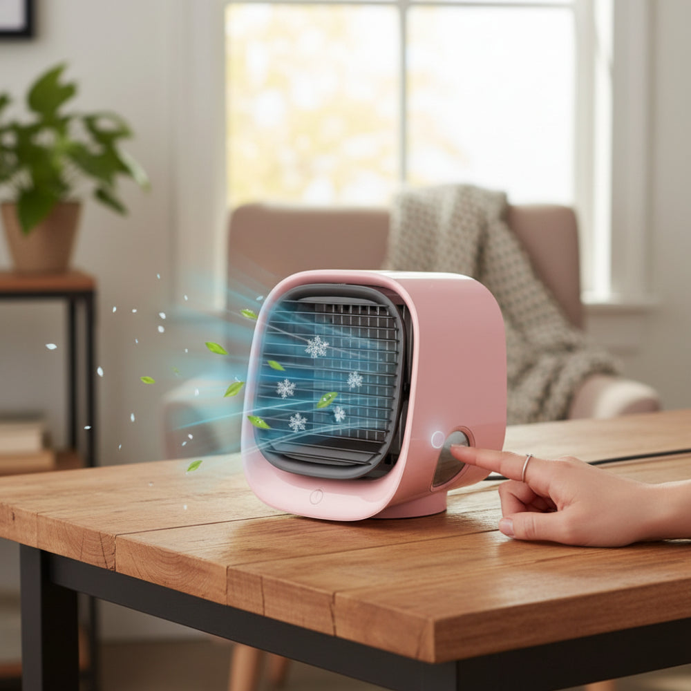Compact Personal Air Chiller | Adjustable Mist Functionality