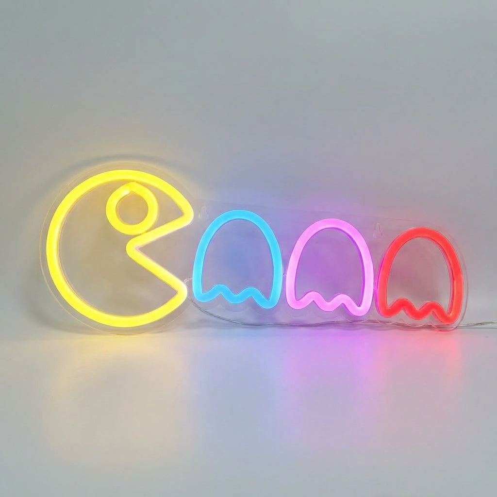 Neon Sign of a Playful Ghost