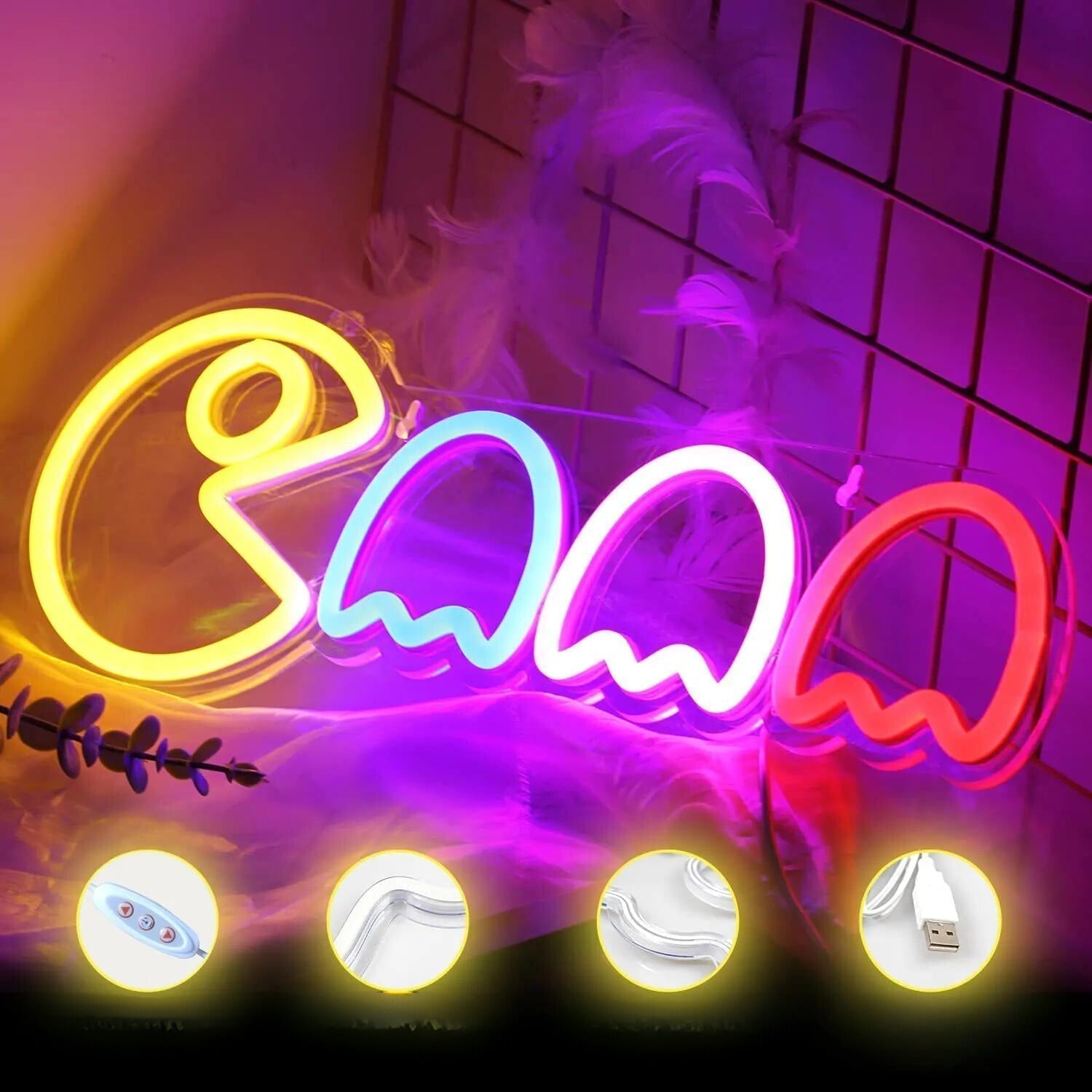 Neon Sign of a Playful Ghost