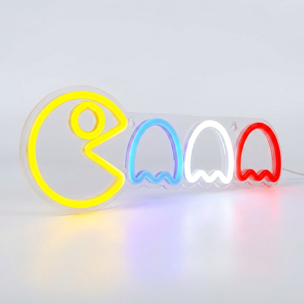 Neon Sign of a Playful Ghost