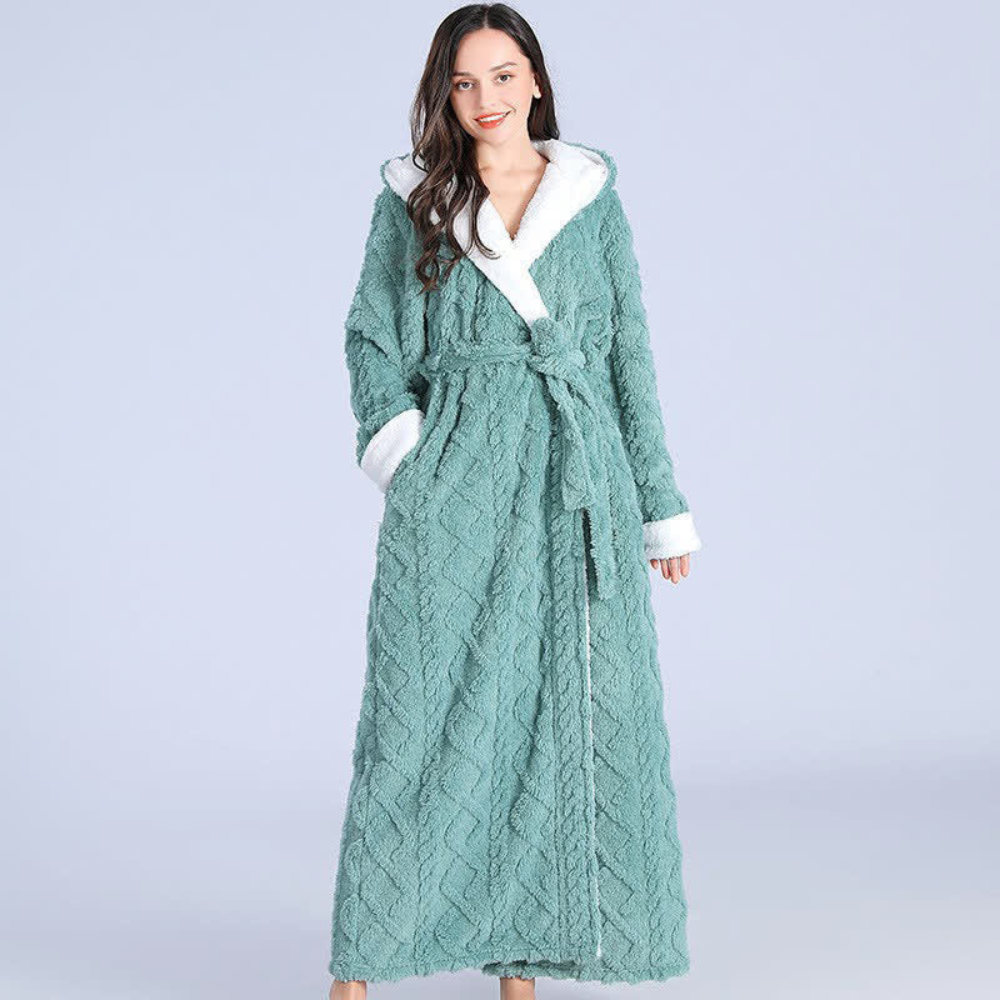 Cozy Long Hooded Bathrobe | Luxurious Soft Fabric for Relaxation