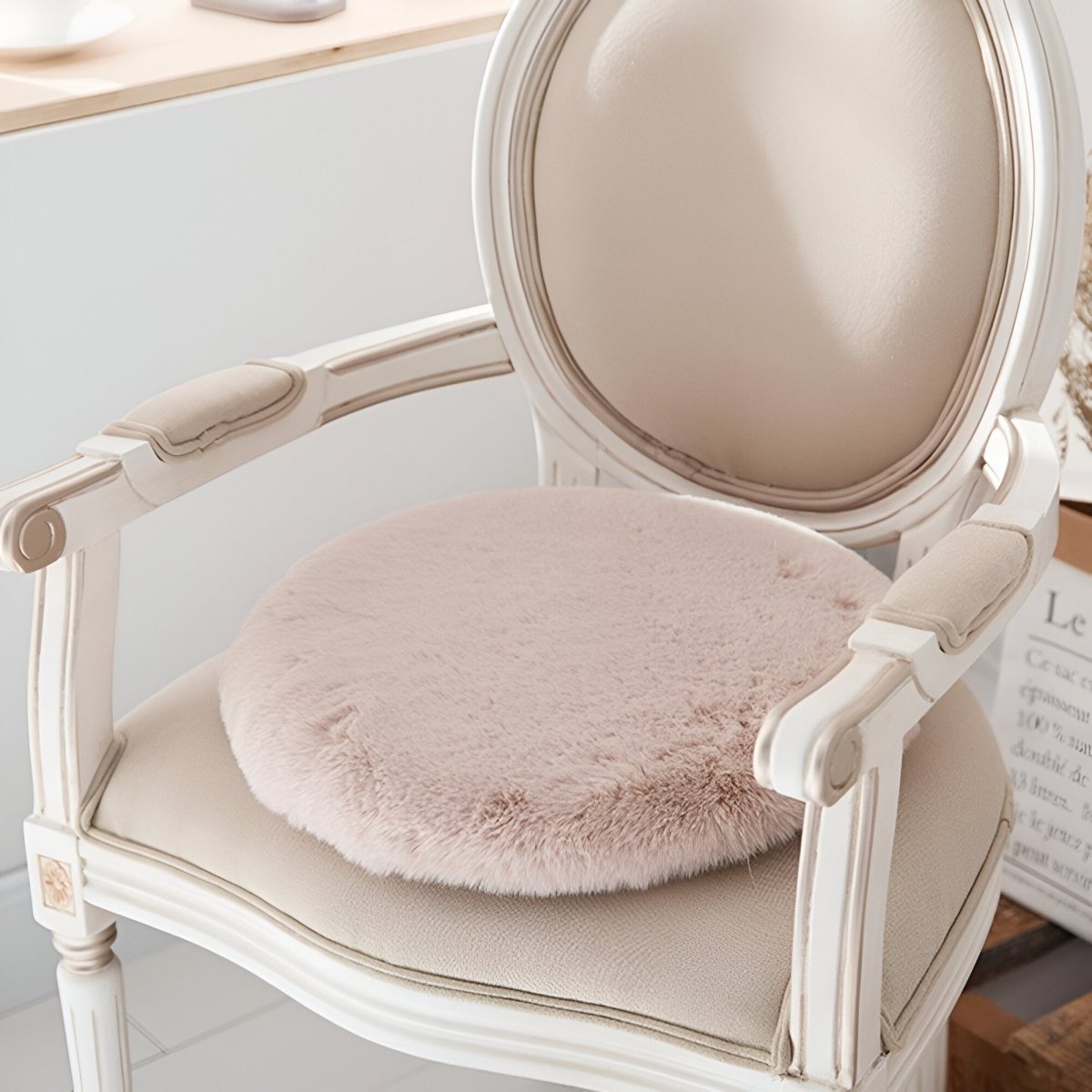 Luxurious 45cm Round Plush Cushion for Chairs & Cars