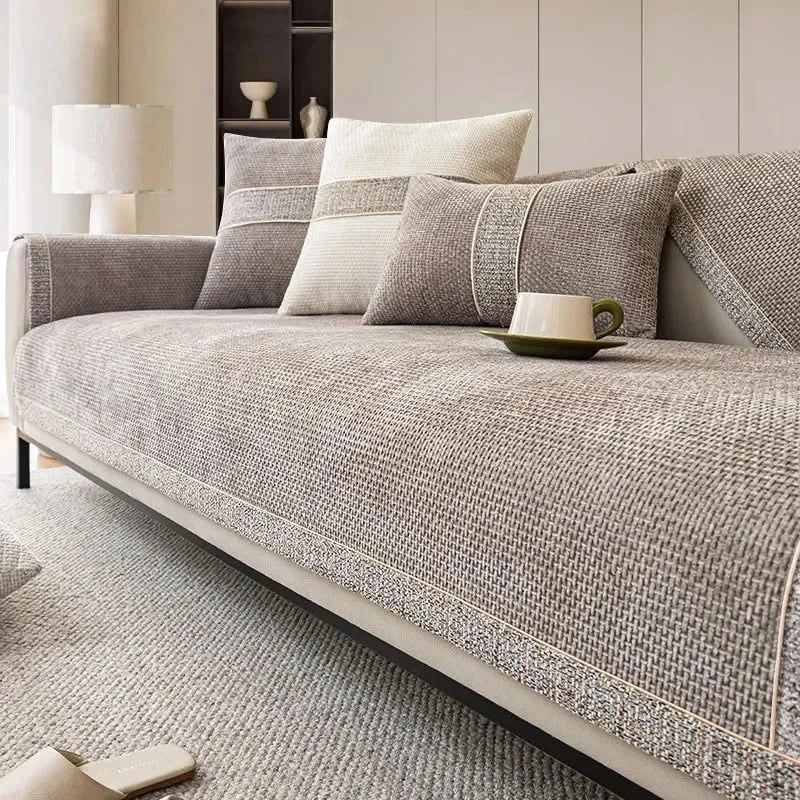Protective Sofa Shield with Non-Slip Design and Washable Fabric