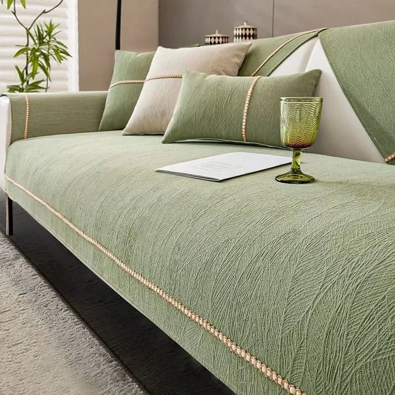Protective Sofa Shield with Non-Slip Design and Washable Fabric