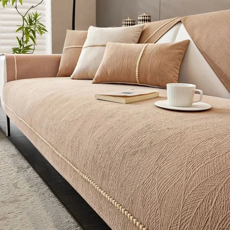 Protective Sofa Shield with Non-Slip Design and Washable Fabric