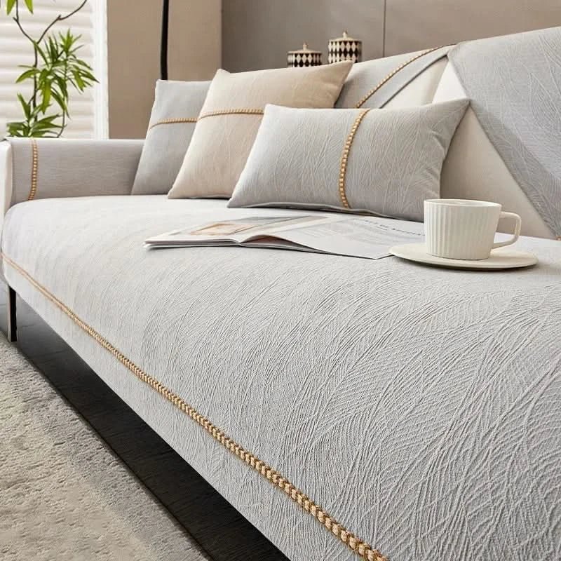 Protective Sofa Shield with Non-Slip Design and Washable Fabric