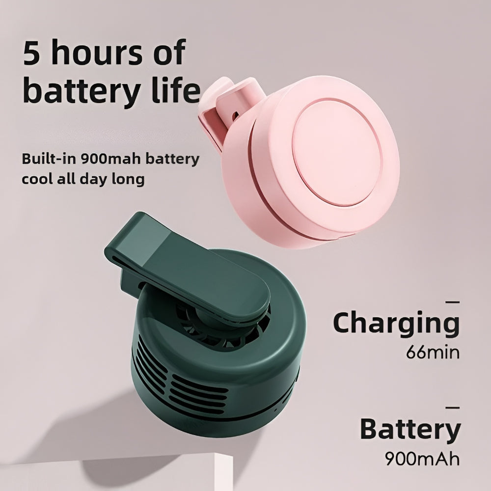 Wearable Personal Cooling Fan - Adjustable Clip-On Design