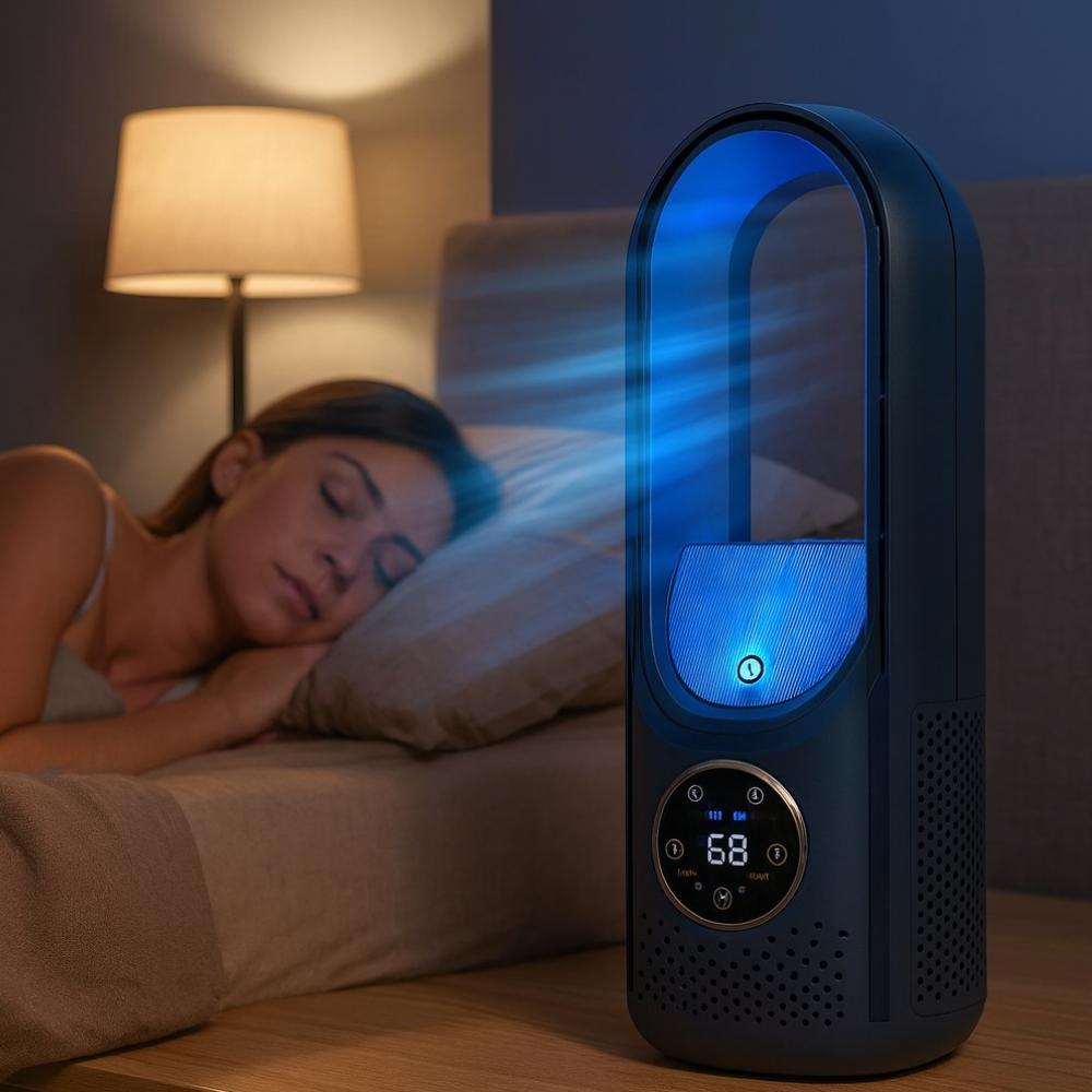 Compact Bladeless Air Cooler | Whisper-Quiet, Energy Saver