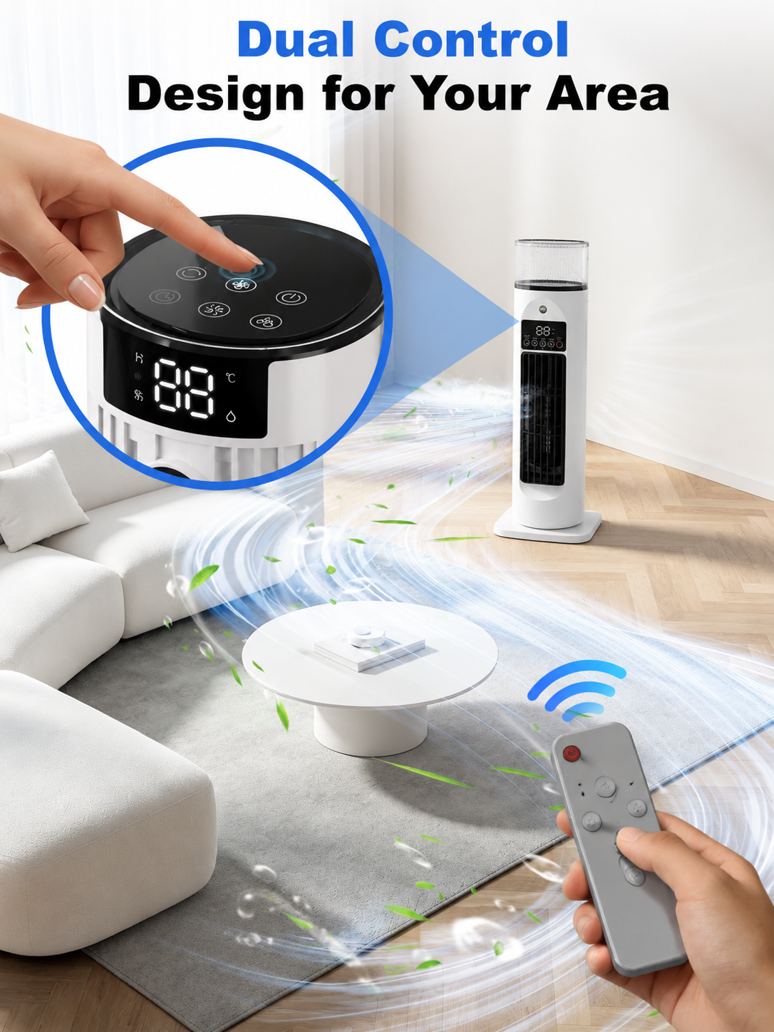 Compact 4-in-1 Air Cooler for Personalized Comfort