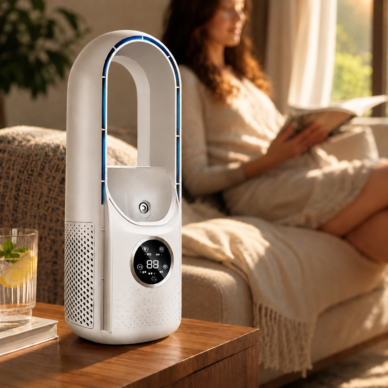 Compact Bladeless Air Circulator | Whisper-Quiet Comfort Fan