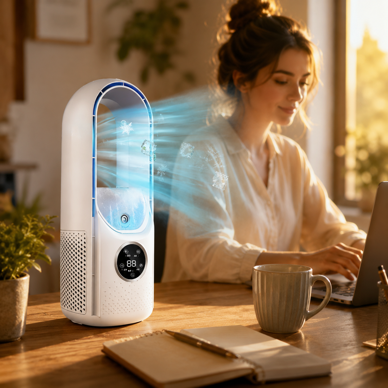 Compact Bladeless Air Circulator | Whisper-Quiet Comfort Fan