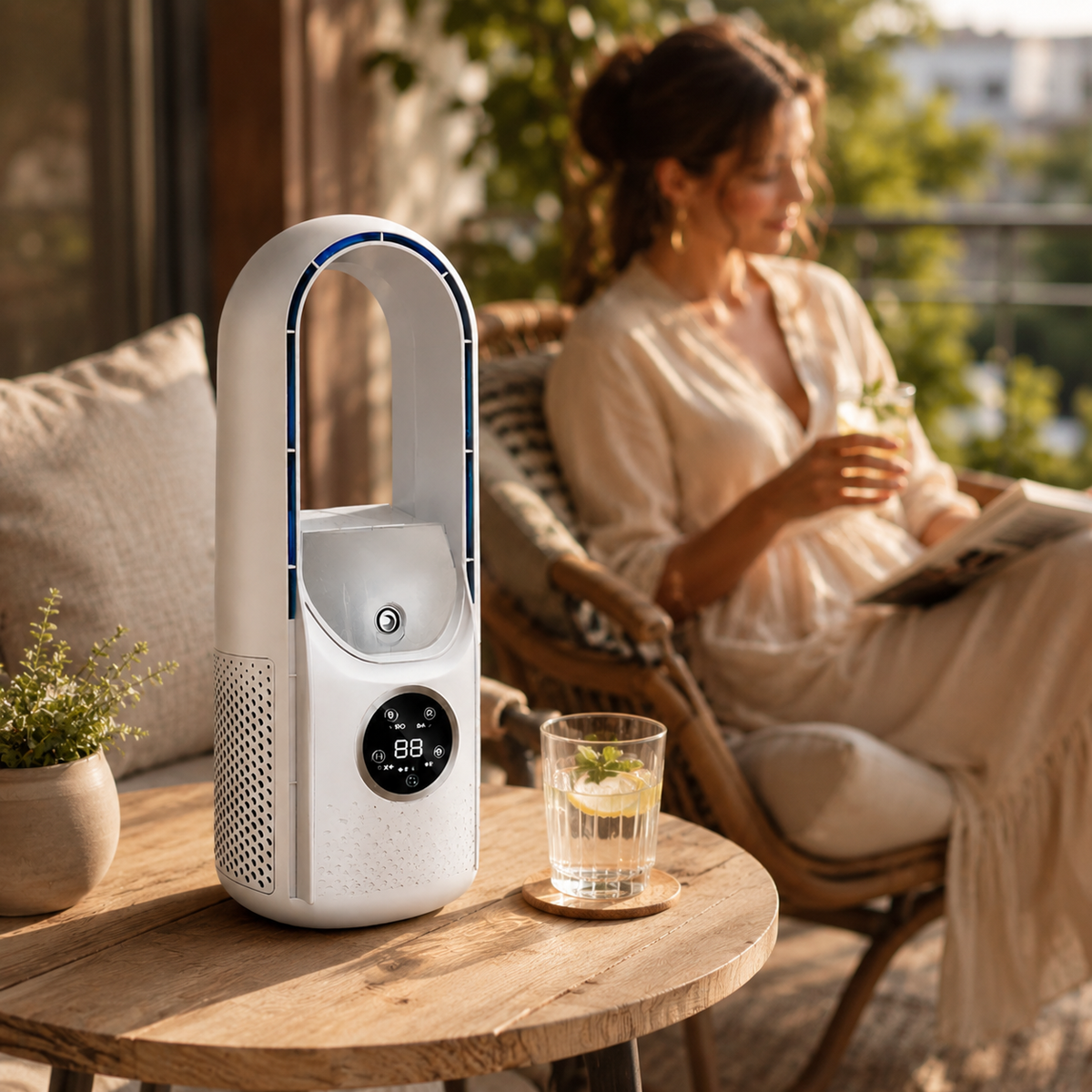 Compact Bladeless Air Circulator | Whisper-Quiet Comfort Fan