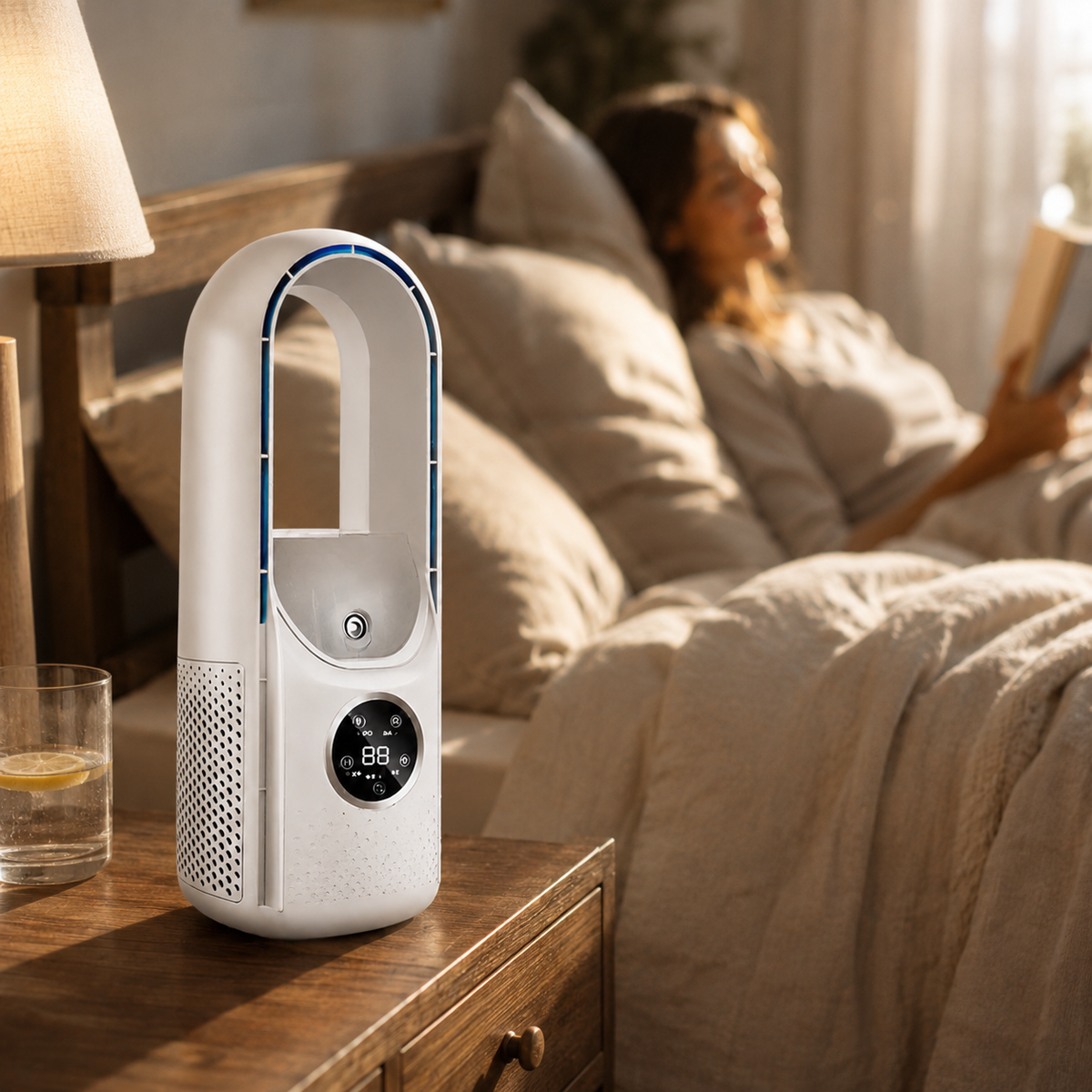 Compact Bladeless Air Circulator | Whisper-Quiet Comfort Fan