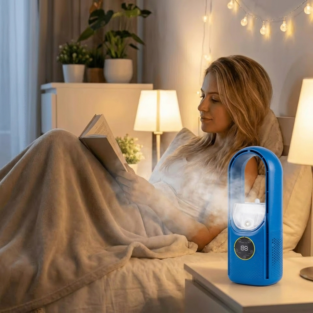 Compact Airflow Purifier Fan with UV Protection and USB Power