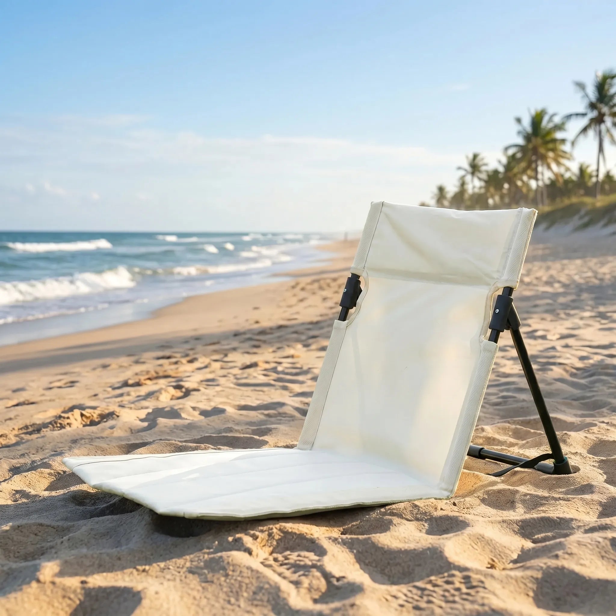 Compact Folding Floor Chair with Ergonomic Back Support