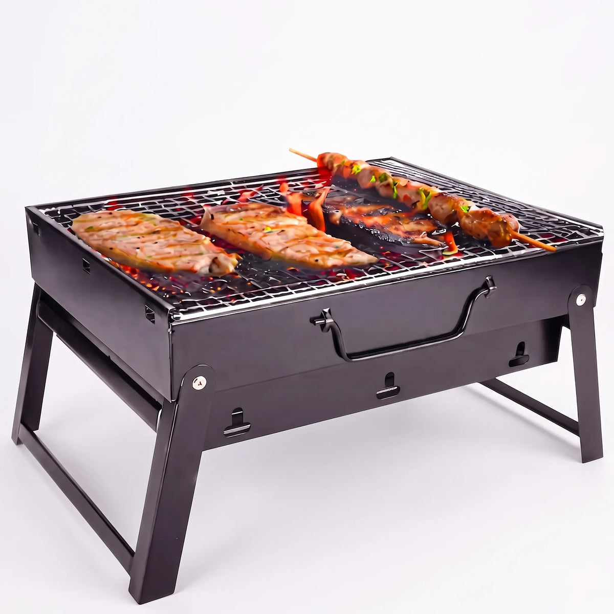 Folding Charcoal Grill for Outdoor Use - Portable Design