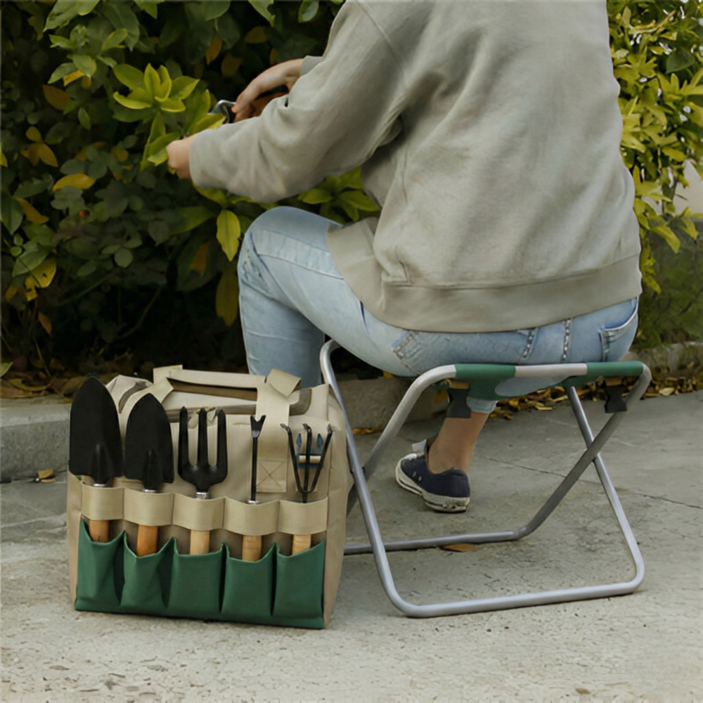 Garden Companion Tool Set with Collapsible Seat | Essential Gear for Effortless Gardening