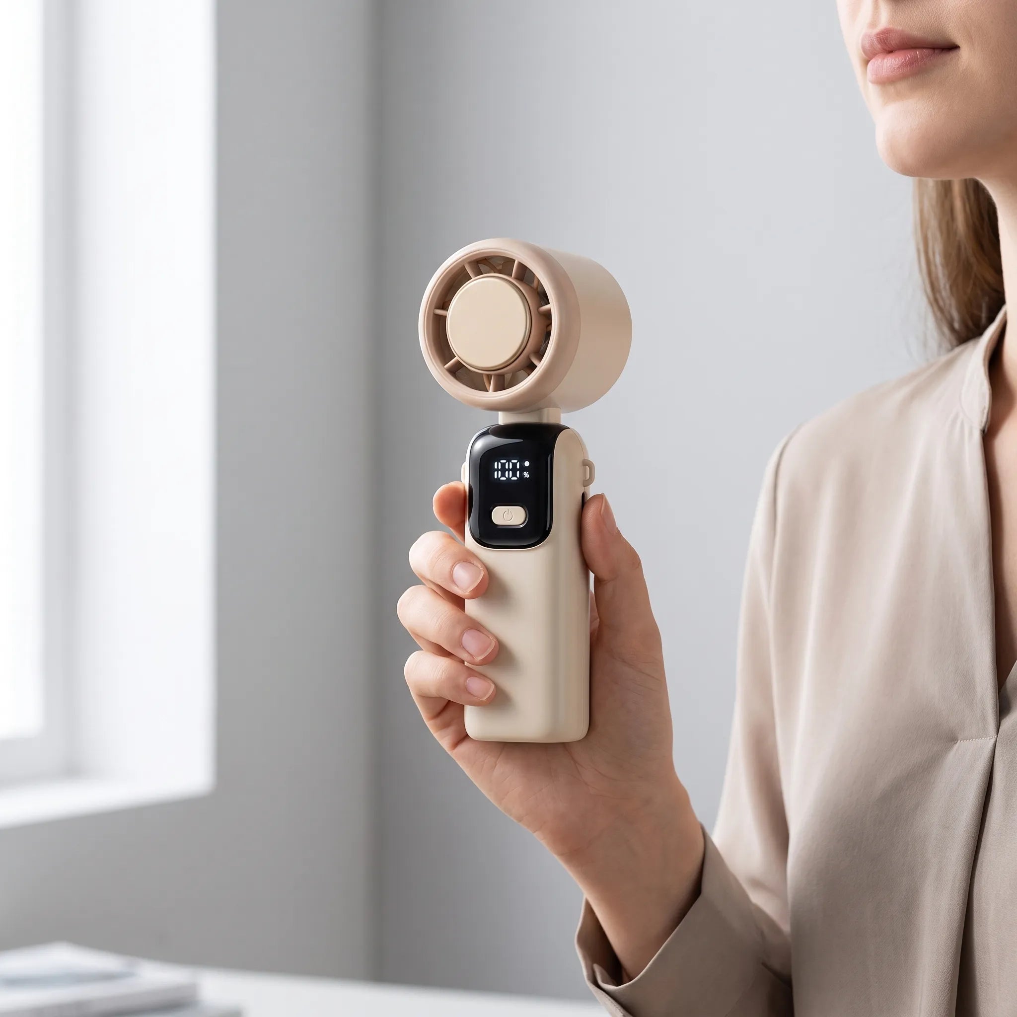 Compact Personal Fan | Ultra-Portable Cooling Device with 100 Speeds