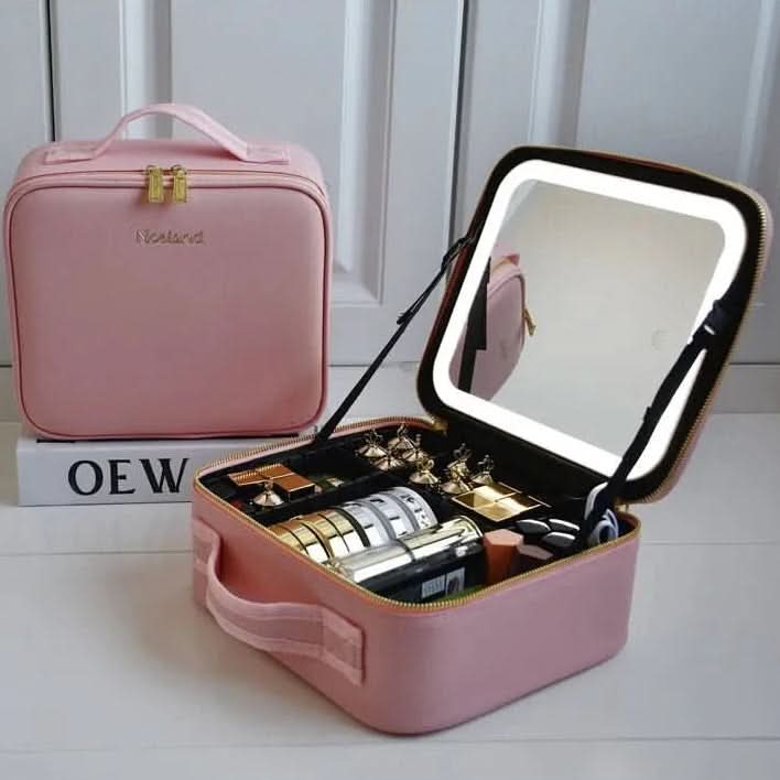 LumaCase – Travel Makeup Organizer with LED Mirror & Brightness Control