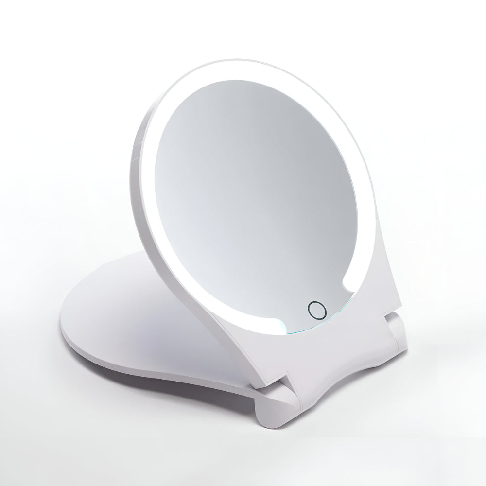 Travel-Ready LED Vanity Mirror with 10X Zoom